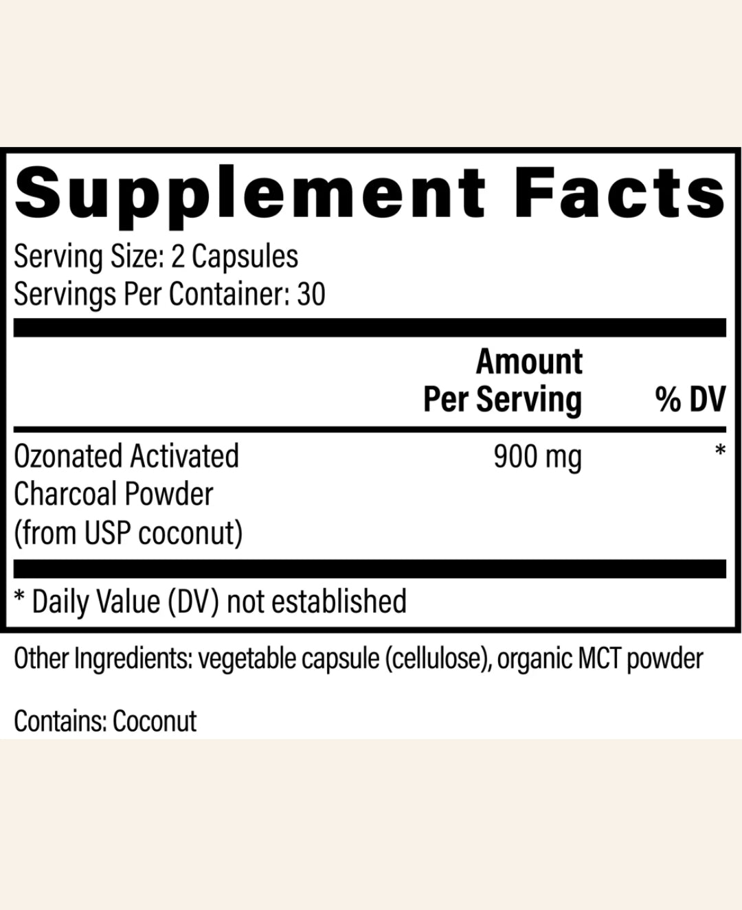 Ozonated Activated Charcoal