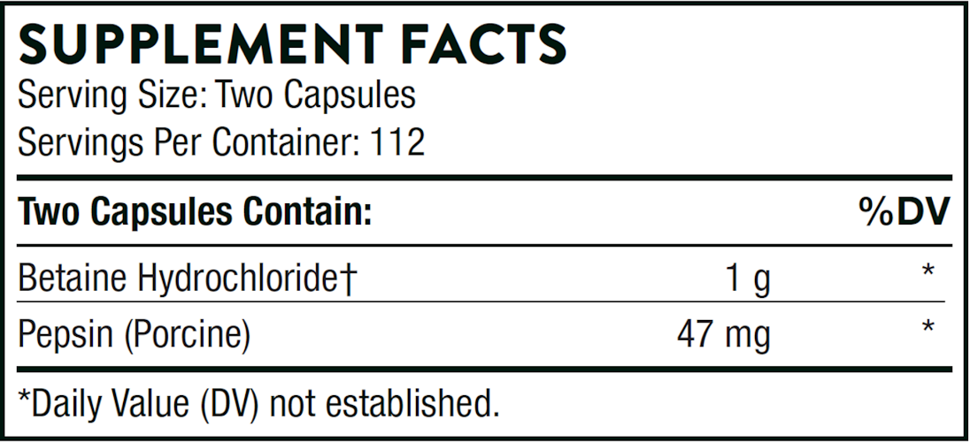 Betaine HCL & Pepsin